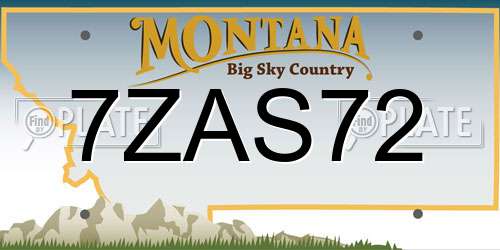 7ZAS72 Montana License Plate