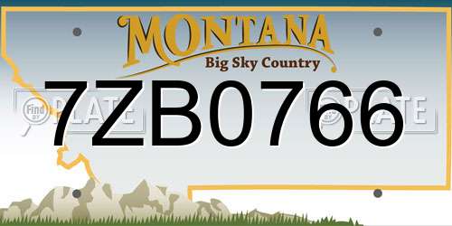 7ZB0766 Montana License Plate