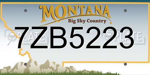 7ZB5223 Montana License Plate