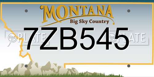 7ZB545 Montana License Plate