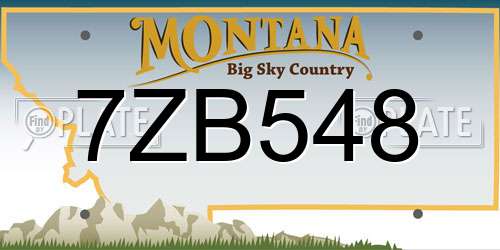 7ZB548 Montana License Plate