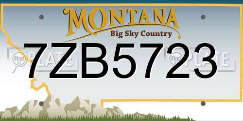 7ZB5723 Montana License Plate