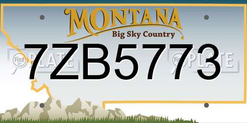 7ZB5773 Montana License Plate