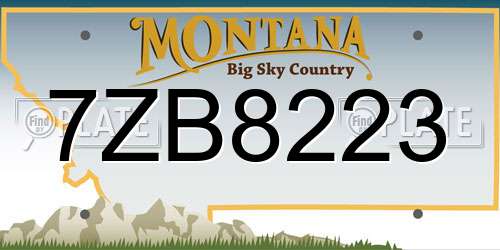 7ZB8223 Montana License Plate