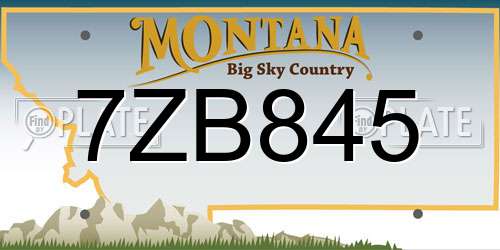 7ZB845 Montana License Plate