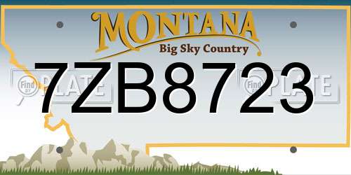 7ZB8723 Montana License Plate