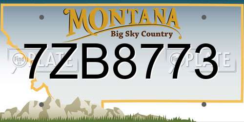 7ZB8773 Montana License Plate