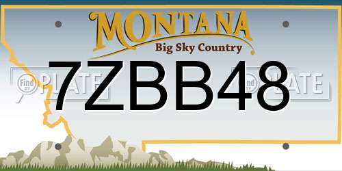 7ZBB48 Montana License Plate