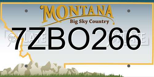 7ZBO266 Montana License Plate