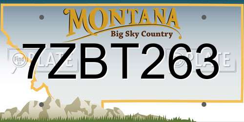 7ZBT263 Montana License Plate