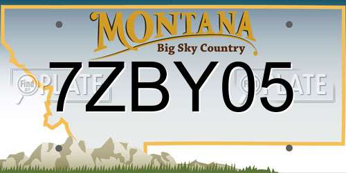 7ZBY05 Montana License Plate