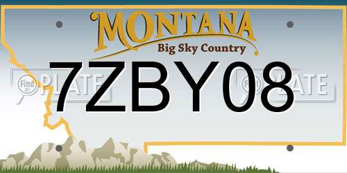 7ZBY08 Montana License Plate