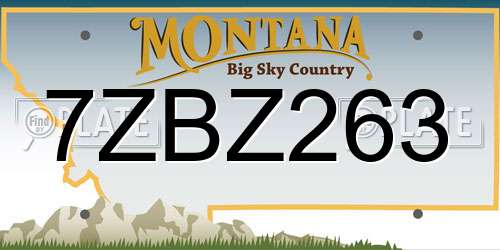 7ZBZ263 Montana License Plate