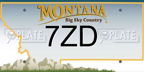 7ZD Montana License Plate