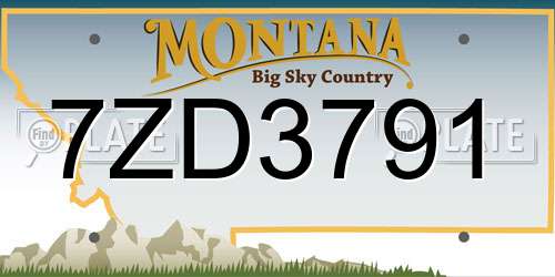 7ZD3791 Montana License Plate