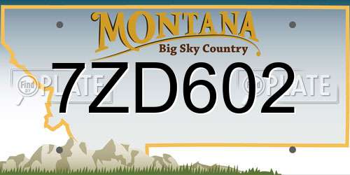 7ZD602 Montana License Plate