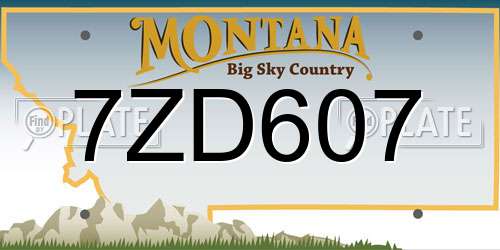 7ZD607 Montana License Plate