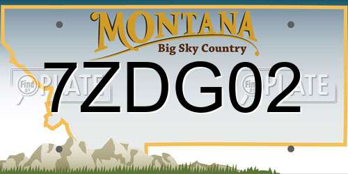 7ZDG02 Montana License Plate