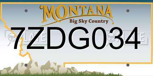 7ZDG034 Montana License Plate