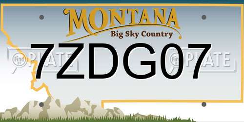 7ZDG07 Montana License Plate