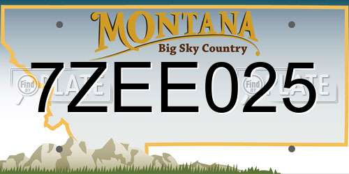 7ZEE025 Montana License Plate