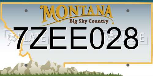 7ZEE028 Montana License Plate