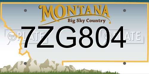 7ZG804 Montana License Plate