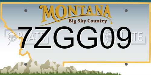7ZGG09 Montana License Plate