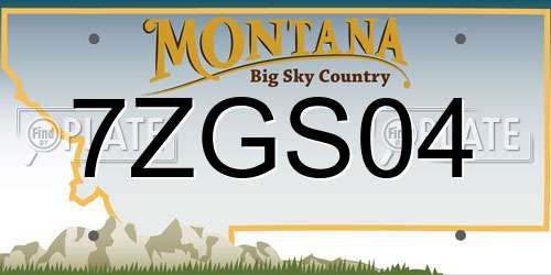 7ZGS04 Montana License Plate