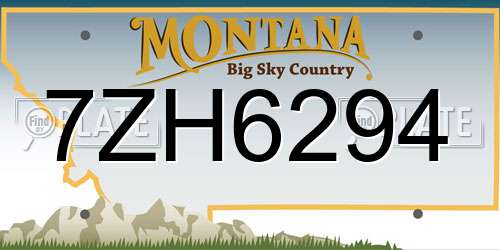 7ZH6294 Montana License Plate