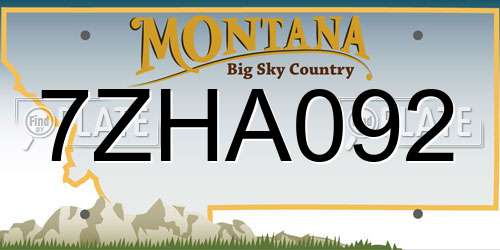 7ZHA092 Montana License Plate
