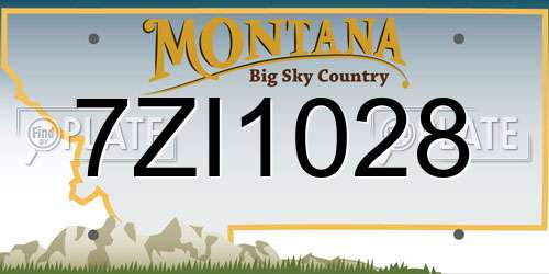 7ZI1028 Montana License Plate