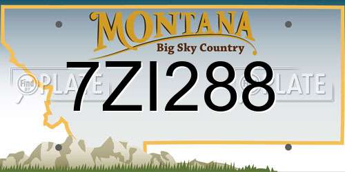 7ZI288 Montana License Plate