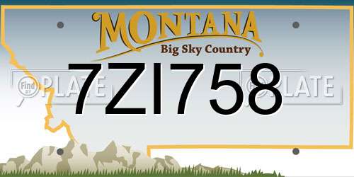 7ZI758 Montana License Plate