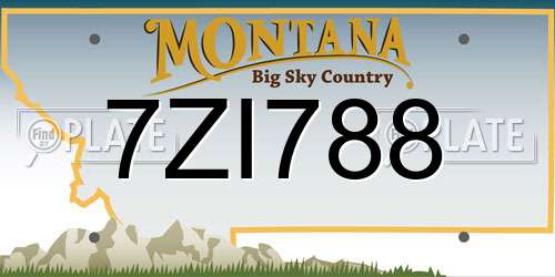 7ZI788 Montana License Plate