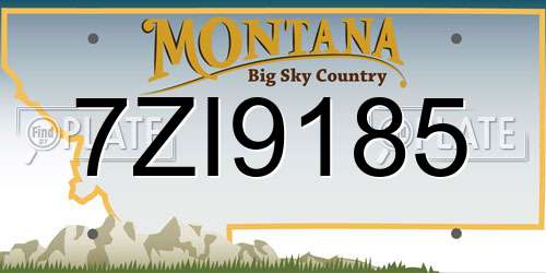 7ZI9185 Montana License Plate