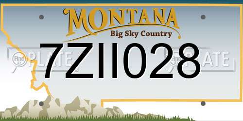 7ZII028 Montana License Plate