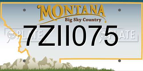 7ZII075 Montana License Plate