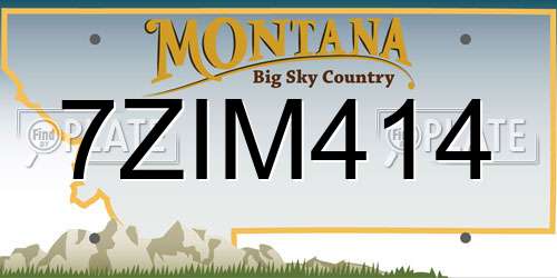 7ZIM414 Montana License Plate