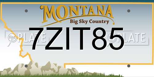 7ZIT85 Montana License Plate