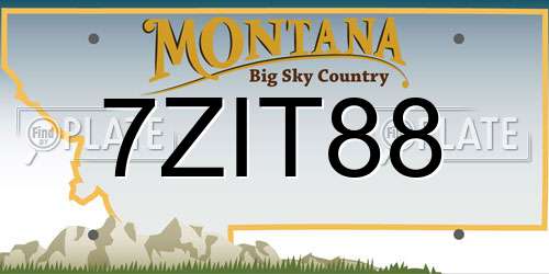 7ZIT88 Montana License Plate