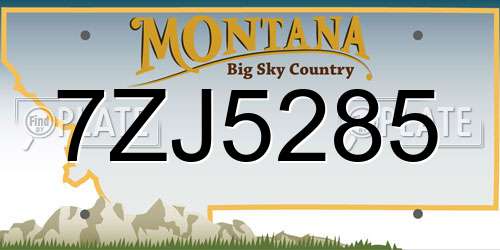 7ZJ5285 Montana License Plate