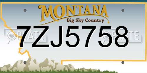 7ZJ5758 Montana License Plate