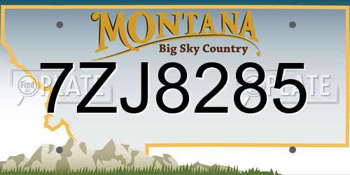 7ZJ8285 Montana License Plate