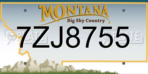 7ZJ8755 Montana License Plate