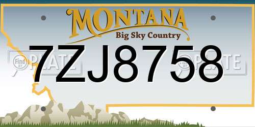 7ZJ8758 Montana License Plate