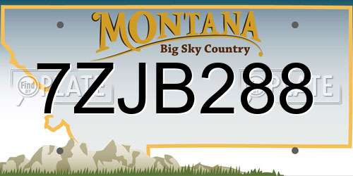 7ZJB288 Montana License Plate