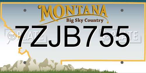 7ZJB755 Montana License Plate