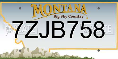 7ZJB758 Montana License Plate