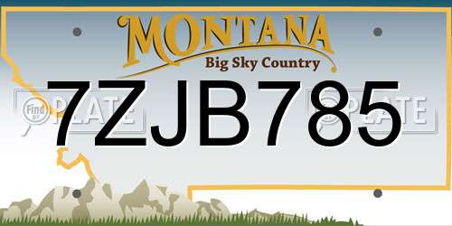 7ZJB785 Montana License Plate